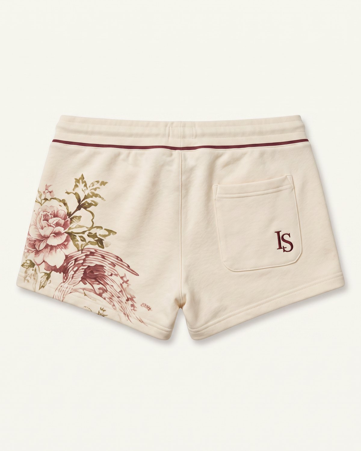Rosie Cove Low-Rise Shorts by Ivoryshores — Studio Back View with the 'IS' pocket monogram