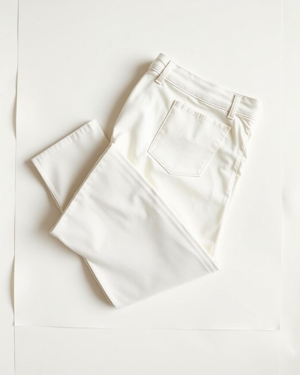 Shellwash Baggy Jeans by Ivoryshores — Front View, pale stone-ivory denim